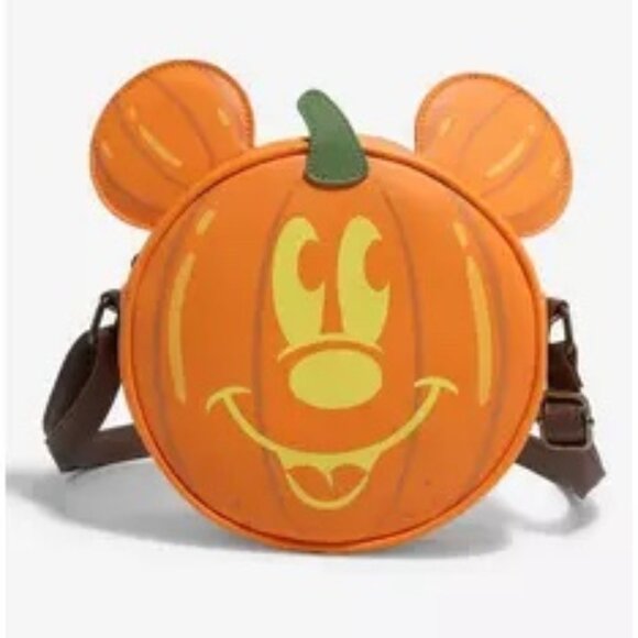 Loungefly Disney Handbags - Loungefly Mickey Mouse Glow-In-The-Dark Pumpkin Crossbody Bag